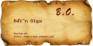 Bán Olga névjegykártya